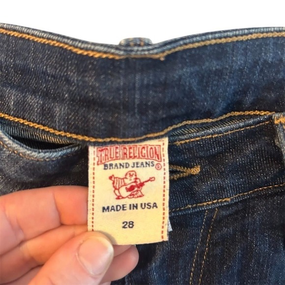 True Religion Womens Jeans Sz 28 Rhinestone Embellished Super T Stitch Skinny - Picture 12 of 16